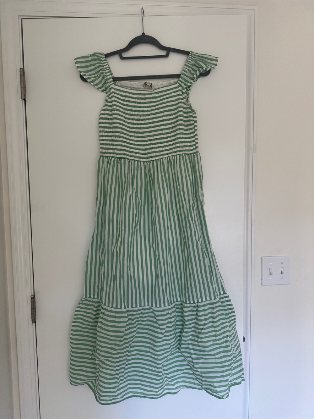 LOFT Green and White Striped Women’s Sundress